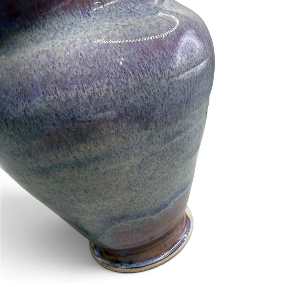 Stephen Bennett Signed Studio Pottery Vase Purple Blue Reactive Glaze 6.5